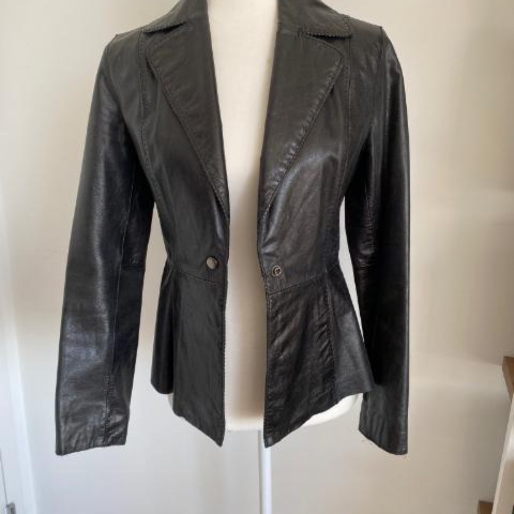 Vintage '90s Guess Collection Leather Blazer, Size S